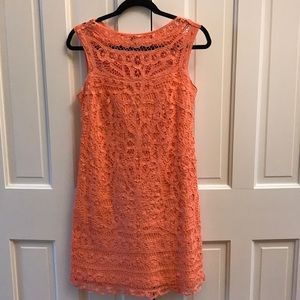 Pink Lace Shift Dress